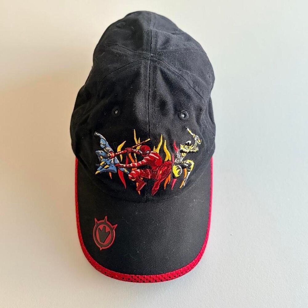 Vintage Disney Store Power Rangers Youth Hat Cap Black, size S/M, 90's #kidcore